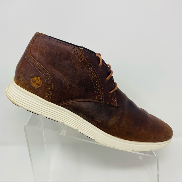 TIMBERLAND Mens 11.5 Franklin Park Chukka Brogue Leather Boots City Modern Comfy - Picture 1 of 16